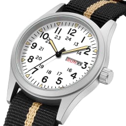 TPW 2026 Luminous 38mm Women's Field Watch Easy Read Fabric Strap 24hr Display Date Day Function Quartz Movement