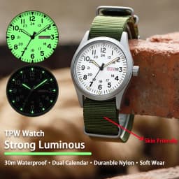 TPW 2026 Luminous 38mm Women's Field Watch Easy Read Fabric Strap 24hr Display Date Day Function Quartz Movement