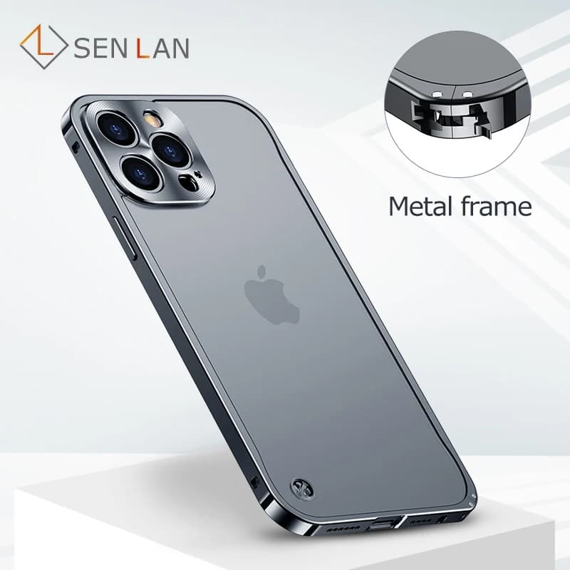 Metal Phone Case For IPhone 12 13 14 15 16 17 Pro Max Cover 16Plus Magnetic Aluminum Frame Phone Shell For IPHON 16 17 Pro Max