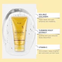 HOYGI Kojic Acid Turmeric Mask Overnight Peel off Mask Collagen Nourishing Hydrating Shrink Pores Brighten Dullness Skin Care