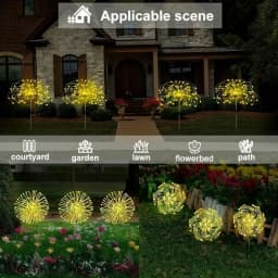 4pcs/6pcs Outdoor Solar Garden Lights Outdoor Solar Smart Firework Lights for Garden Patio Outdoor Holiday Decorations