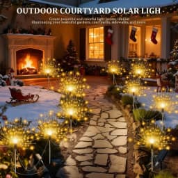 4pcs/6pcs Outdoor Solar Garden Lights Outdoor Solar Smart Firework Lights for Garden Patio Outdoor Holiday Decorations