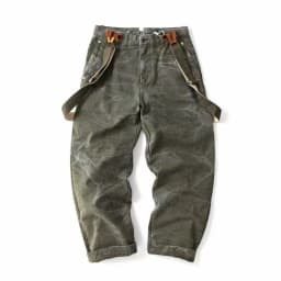 World War II Heavyweight 100% Cotton Washed Canvas Overalls - Durable Loose Straight Men's Lumberjack Casual Workwear Pants