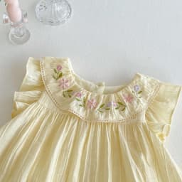 Baby Embroidery Bag Fart Dress 2025 New Summer Female Baby Korean Version Flying Sleeve Skirt Newborn Solid Color Clothes
