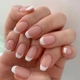 24pcs Nude Pink Almond Fake Nails Shiny Powder Flower Pattern French False Nails Wearable Full Cover Ins Simple Press on Nail