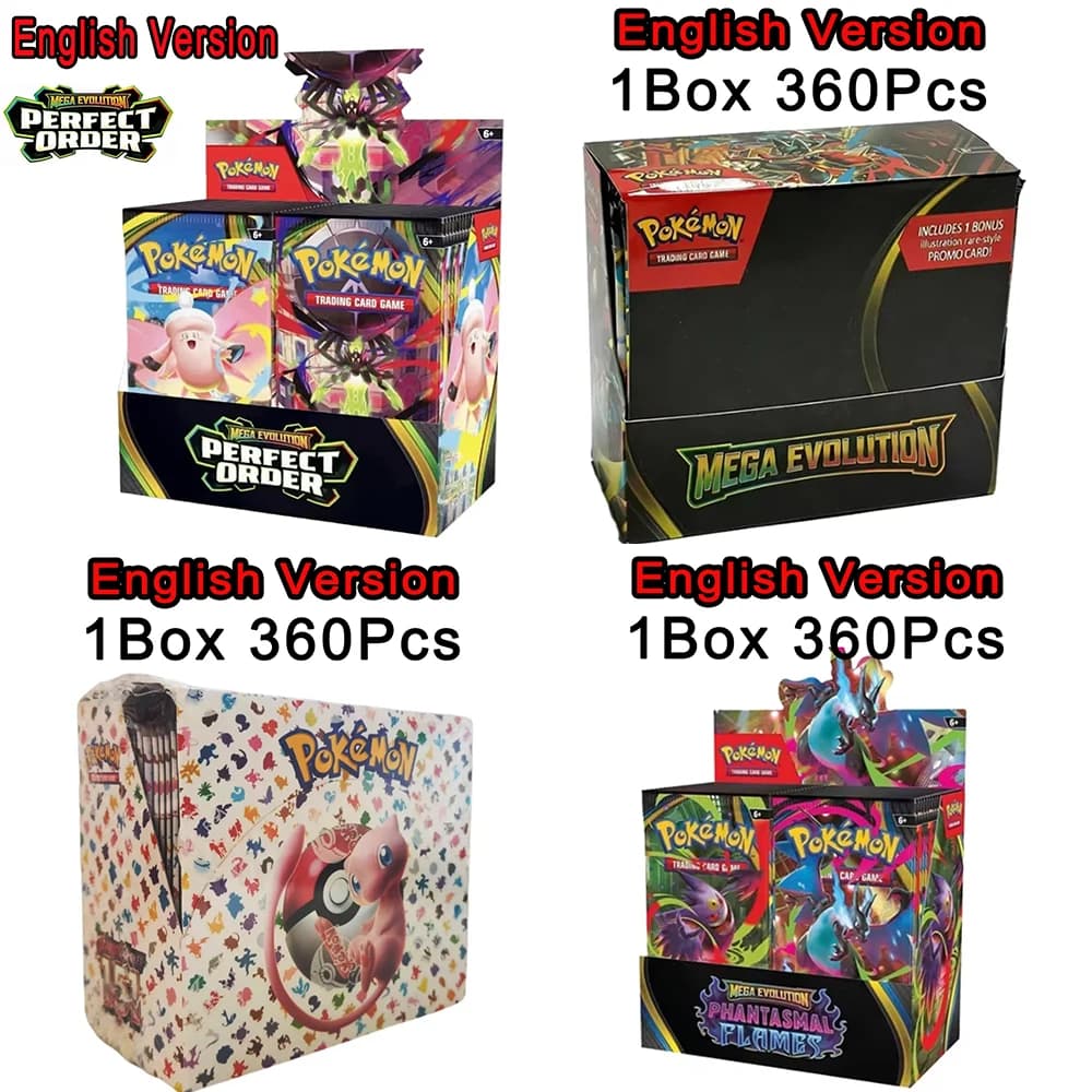 36style 360Pcs Pokemon Card English PERFECT ORDER VIOLE 151 MEGA EVOLUTION Evolutions HIDDEN FATES Booster Box Collectible