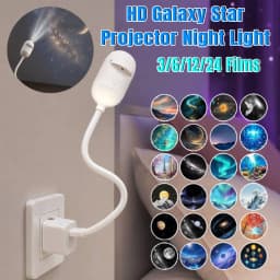 HD Galaxy Star Projector Night Light with Films USB Plug and Play Starry Sky Projector Ceiling Light Atmosphere Lamp for Bedroom