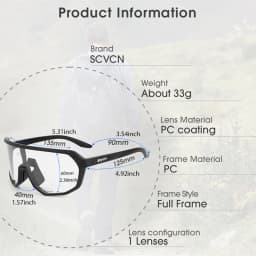 SCVCN Photochromic Cycling Glasses Outdoor Sports Bicycle Goggles Men MTB Cycling Sunglasses UV400 Road Bike Eyewear For Women
