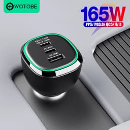 WOTOBE USB C Car Charger 165W, QC5 PD 3.1 140W PPS 65W 45W 30W QC3.0 For Mi12 MateBook Type-C Laptop MacBook iPhone Galaxy S22