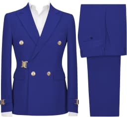 Mens 2 Piece Suit Slim Fit Double Breasted Suit Men Casual Blazer Jacket Pants Outfit