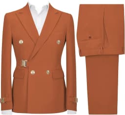Mens 2 Piece Suit Slim Fit Double Breasted Suit Men Casual Blazer Jacket Pants Outfit