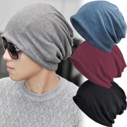 Cotton Slouchy Beanies for Men Vintage Hip-Hop Slouchy Hat Autumn Winter Warm Unisex Skullies Solid Color Male Skull Caps