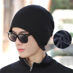 Cotton Slouchy Beanies for Men Vintage Hip-Hop Slouchy Hat Autumn Winter Warm Unisex Skullies Solid Color Male Skull Caps