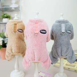 Winter Jumpsuit for Dogs Four Legs Warm Pet Dog Clothes for Small Dogs Down Overalls for Chihuahua Pug Flannel Soft Dog Costume