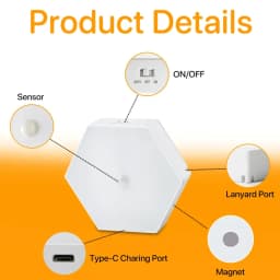 Rechargeable LED Closet Night Light with PIR Motion Sensor and Hexagon Magnetic Kitchen Bathroom Cabinet Portable Emergency Lamp