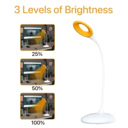 620nm Red Cordless Table Lamp with Standing Dimmable 3 Brightness Levels White Desk Led Light No Blue Reading Migraine Relieve