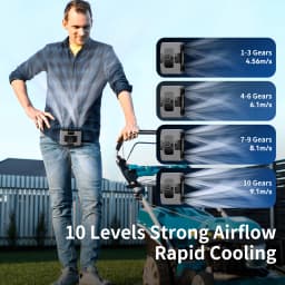 Socool 20000mAh Portable Waist Fan Dual Air Outlet 10 Gear Speeds Outdoor Personal Hanging Neck & Belt Clip Fan with Power Bank
