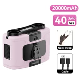 Socool 20000mAh Portable Waist Fan Dual Air Outlet 10 Gear Speeds Outdoor Personal Hanging Neck & Belt Clip Fan with Power Bank