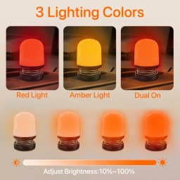 620-630nm Red Color Night Light Sleeping No Blue Melatonin - Boosting USB Rechargeable Brightness Sleep Lamp Portable Eye-care