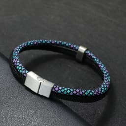 Noter New Fashion Mens Paracord Bracelet Stainless Steel Magent Buckle Wrap Braslet Gifts For Boyfriend Fabric Nautical Braclet