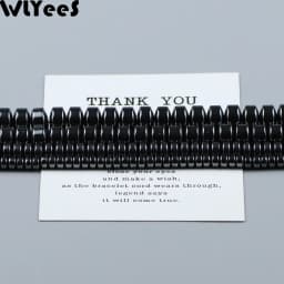 WLYeeS Geometry Cylinder Natural Black Hematite Beads Spacer Flat Round Loose Beads DIY Jewelry Bracelet Earring Pendant Making