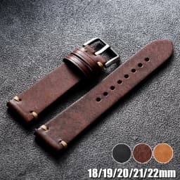 Handmade Genuine Leather Watchband 18mm 19 20mm 21 22mm Stitching Cowhide Watch Strap for Seiko for Omega Quick Release Bracelet