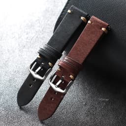 Handmade Genuine Leather Watchband 18mm 19 20mm 21 22mm Stitching Cowhide Watch Strap for Seiko for Omega Quick Release Bracelet