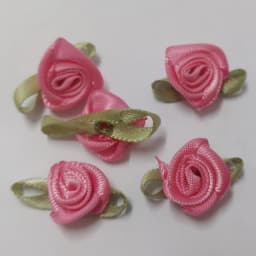 30 Colors For Choice 50Pcs Fashion Ribbon Rose Rosettes with Leaf Fabric Flowers Accessories DIY Crafts Sewing Supplies