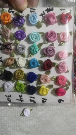30 Colors For Choice 50Pcs Fashion Ribbon Rose Rosettes with Leaf Fabric Flowers Accessories DIY Crafts Sewing Supplies
