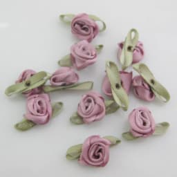 30 Colors For Choice 50Pcs Fashion Ribbon Rose Rosettes with Leaf Fabric Flowers Accessories DIY Crafts Sewing Supplies