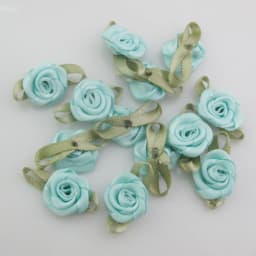 30 Colors For Choice 50Pcs Fashion Ribbon Rose Rosettes with Leaf Fabric Flowers Accessories DIY Crafts Sewing Supplies