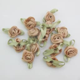 30 Colors For Choice 50Pcs Fashion Ribbon Rose Rosettes with Leaf Fabric Flowers Accessories DIY Crafts Sewing Supplies