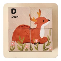 6 in 1 Wooden Chunky Puzzle Blocks for Toddlers Solid Wood Printing Smooth Burr Free Ocean Animals Fine Motor Skills Parent Game
