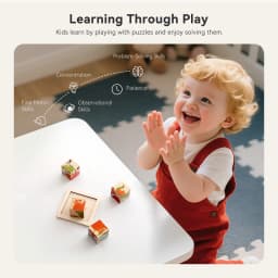 6 in 1 Wooden Chunky Puzzle Blocks for Toddlers Solid Wood Printing Smooth Burr Free Ocean Animals Fine Motor Skills Parent Game