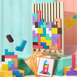 3D Wooden Puzzle, Building Blocks, Puzzle Game, Baby Logic Training Puzzle Toys, Parent-Child Interactive Games