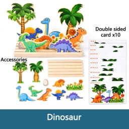 Kids Wooden Logical Thinking Game Farm Animal Scene Puzzles Build Matching Game Imagination Training Montessori Educational Toys