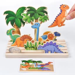 Kids Wooden Logical Thinking Game Farm Animal Scene Puzzles Build Matching Game Imagination Training Montessori Educational Toys