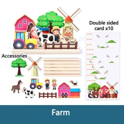 Kids Wooden Logical Thinking Game Farm Animal Scene Puzzles Build Matching Game Imagination Training Montessori Educational Toys