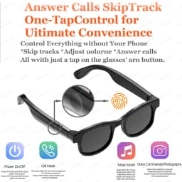 AI Smart Glasses Men Women Multifunction Touch Music Playback Remote Camera Control Voice Assistant BT Glasses Sunglasses HT30