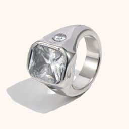 La. Muses Luxury Shiny Round Zircon Irregular Stainless Steel Women's Ring PVD Gold Plated Fashion Jewelry Accessories