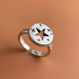925 Sterling Silver Rings for Women Couple Minimalist Handmade Simple Retro Big Star Ring Fine Jewelry Gift Prevent Allergy