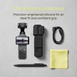 Case + Glass for DJI Osmo Pocket 4 Silicone Soft Protective Cover & Ultra-Clear Screen Protector Film for Pocket4 Accessories