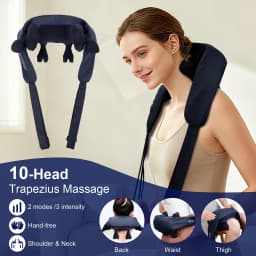 Strong 10-Heads Hand Pinching Neck And Shoulder Massager Wireless Trapezius Back Waist Neck Cervical Kneading Massage Shawl