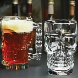 Classical Pirate Partner Beer Cup Crystal Glass Creative Skull Face Bone with Handle Drinking Wine Vodka Essential Bar KTV