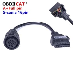 A+ Quality 16pin Connector For SCANIA To OBD2 16pin OBD Extension Cable For SCANIA Truck 16 Pin OBD2 Connector Compatible