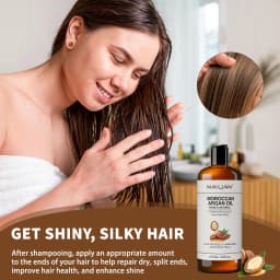 MAYJAM Pure Natural Moroccan Argan Oil Massage On Face, Hair, Body Sweet Almond Oil Cold Pressed USDA Certified 473ml Face Oil