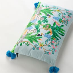Magnificent Hill Garden Lumbar Pillow Cover Floral Tree Crane Birds Decorative Cushion Case Beautiful Chinoiserie Design 30X55cm