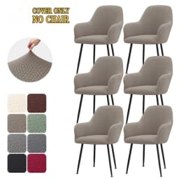 1/2/4/6pcs Jacquard High Arm Dining Chair Covers Elastic Office Chair Cover Stretch Hotel Bar Chairs Seat Slipcover Living Room