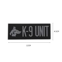 Trooper Sheriff Tactical K9 UNIT Black Grey Hook Back Patch For Body Armor K-9 Badge Applique