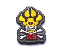 Trooper Sheriff Tactical K9 UNIT Black Grey Hook Back Patch For Body Armor K-9 Badge Applique